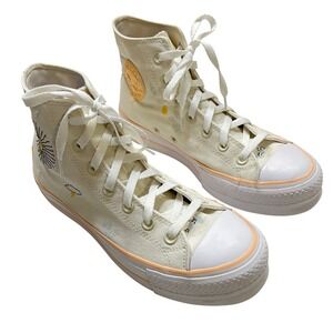 Converse Chuck Taylor All Star Lift Platform High Top Cream Sneakers Women's 8.5